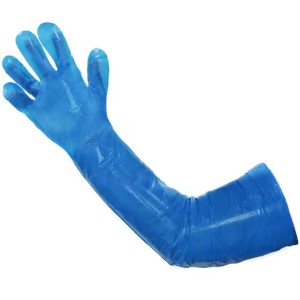 RONCO Poly Long PE Blue Disposable Glove Powder Free One Size 100x10